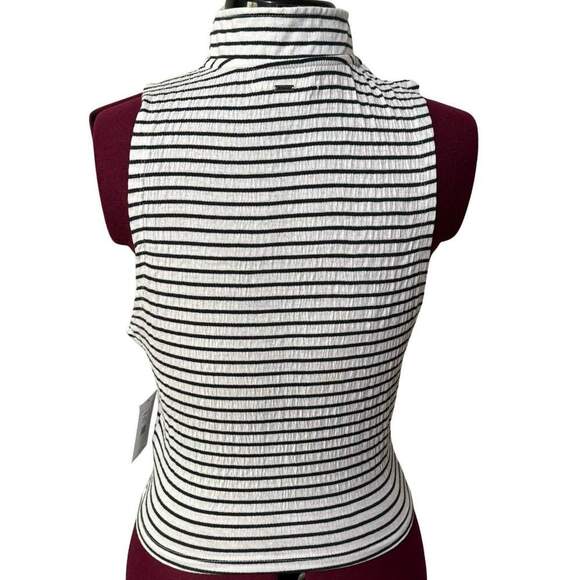 O'NEILL Slate Allina Stripe Zip Up Tank Top Top Navy Skimmer Cropped NWT Large - Picture 5 of 9